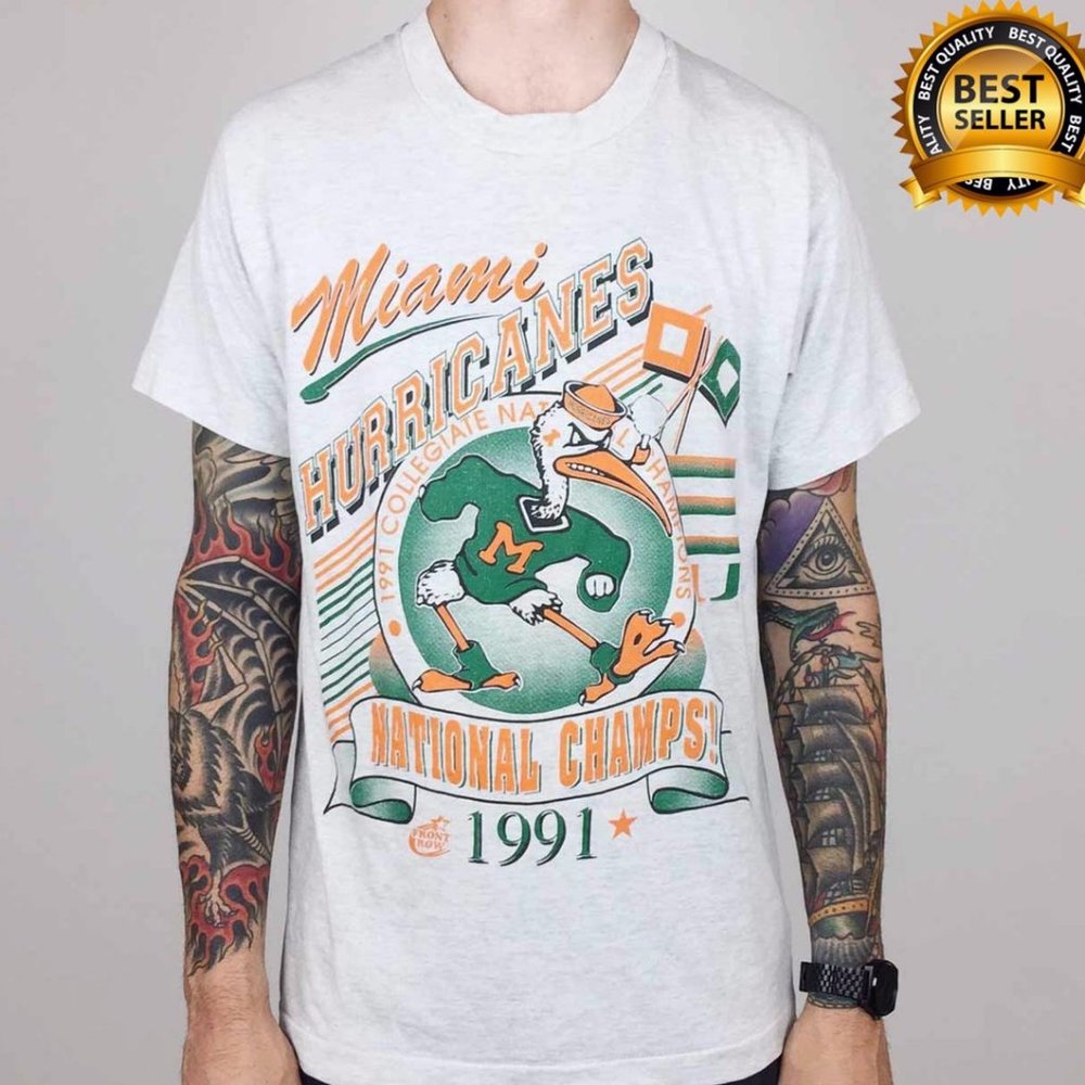 Vintage NCAA Miami Hurricanes Champions T-Shirt, University of Miami Shirt